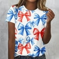 thumbnail image 2 of Cavosen Womens Going out Tops Short Sleeve Crew Neck Independence Day Patriotic Tee 250 Years Red White and Blue Graphic Shirt Summer Loose Tops, 2 of 5
