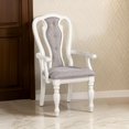 thumbnail image 6 of Benjara Fil 23 Inch Dining Armchair Set of 2, Gray Fabric, Tufted Queen Anne Back, 6 of 6