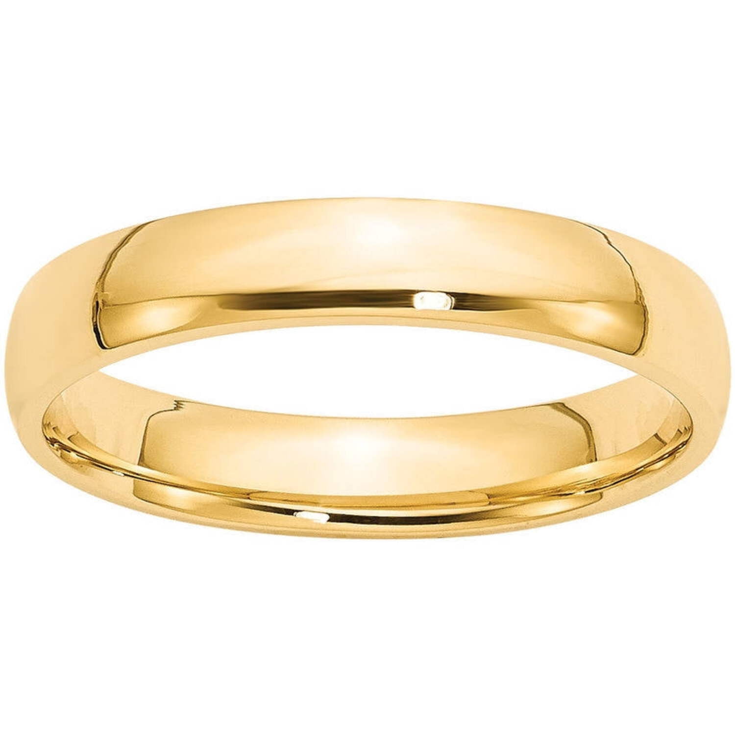Primal Gold 10 Karat Yellow Gold 4mm Lightweight Comfort Fit Band Size 8.5