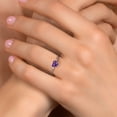 thumbnail image 4 of Gem Stone King 14K White Gold Purple Amethyst Solitaire Engagement Ring for Women | 0.42 Cttw | Heart Shape 5MM | Gemstone February Birthstone | Size 8, 4 of 6