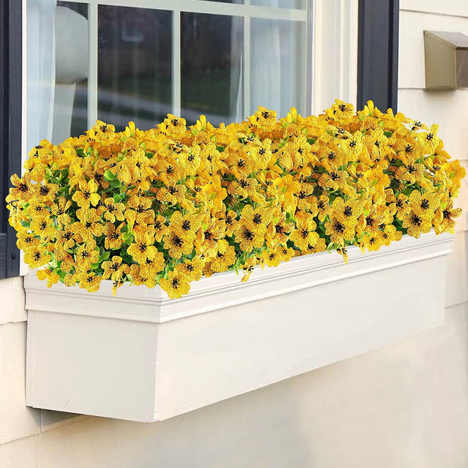 Tkrady 18Pcs Artificial Flowers, Outdoor Flowers for Decoration UV Resistant No Fade Garden Porch Decoration
