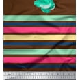 thumbnail image 3 of oneOone Cotton Silk Fabric Stripe & Floral Panel Printed Fabric 1 Yard 42 Inch Wide, 3 of 3