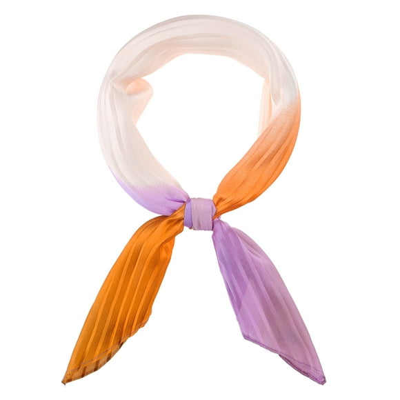 BUFANDAS DE SATÉN PLEGADAS DE COLOR GRADIENTE INSPIRADAS EN CHIC PARA MUJERES, BUFANDA LARGA ELÁSTICA OMBRE COLORIDA 36.2x13.8" Colorido-4