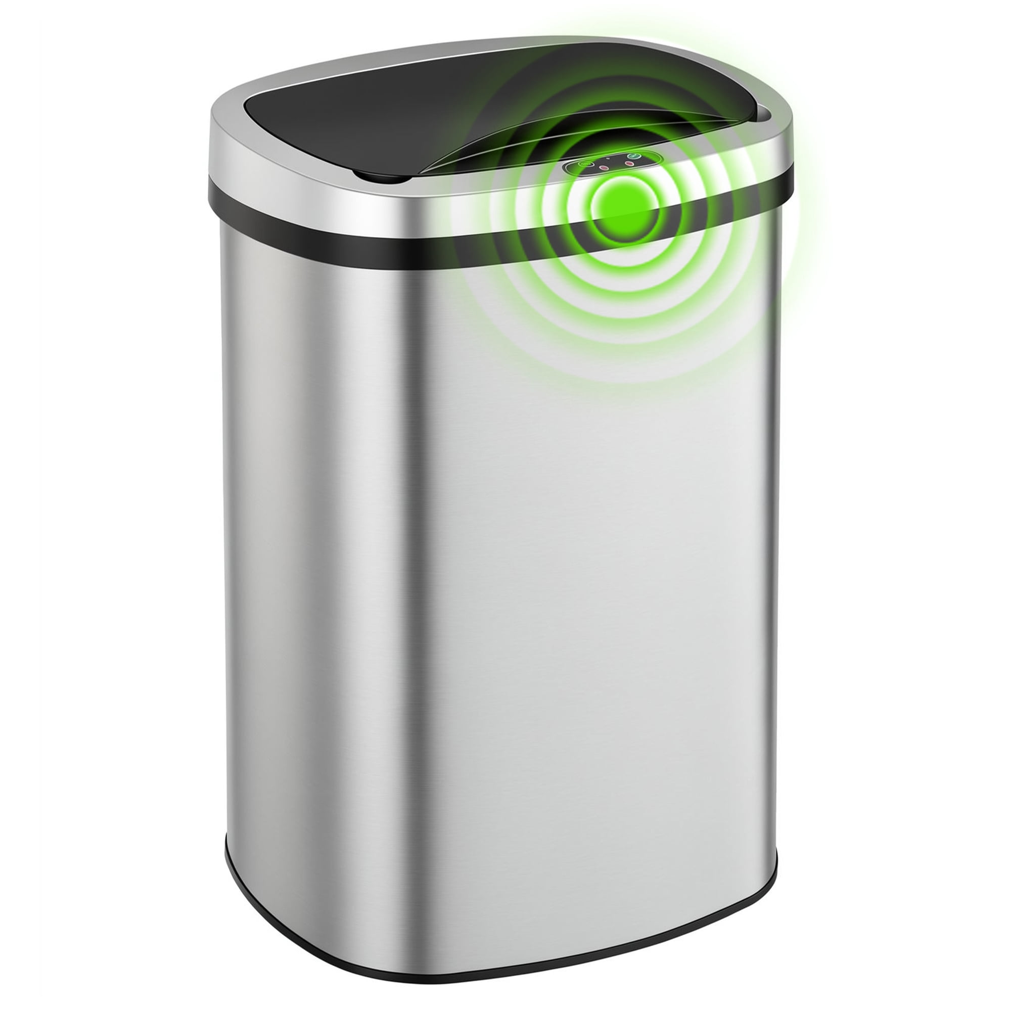 edx Automatic Trash Can, 13 Gallon Stainless Steel, 50L Touchless Motion-Sensor Kitchen Trash Can with Odor-Proof Sealed Lid, Silver