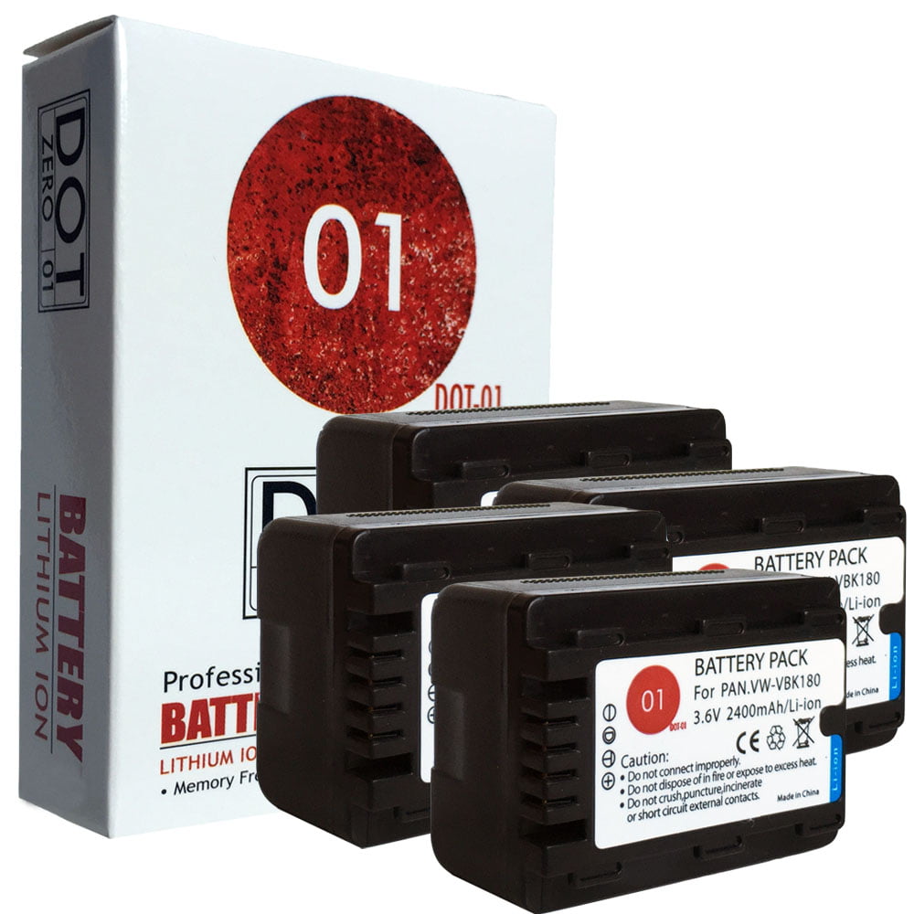 Replacement for Panasonic VW-VBK180 Battery Panasonic HDC-TM60 Camcorder Battery Lithium-Ion 2000mAh 