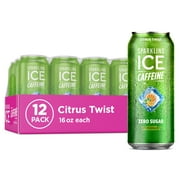 Sparkling Ice Caffeine Citrus Twist, 16 Fl Oz Can, 12 count