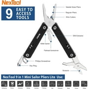 NexTool 9 in 1 Mini Multitool, Bladeless Small Multi Tool, TSA Approved, Mini Sailor Lite