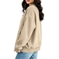 thumbnail image 5 of Women's Corduroy Bomber Jackets, Zip Front Long Sleeve Loose Fits Jackets with Pockets, Casual Fashion Outwear Coat Tops, 5 of 8
