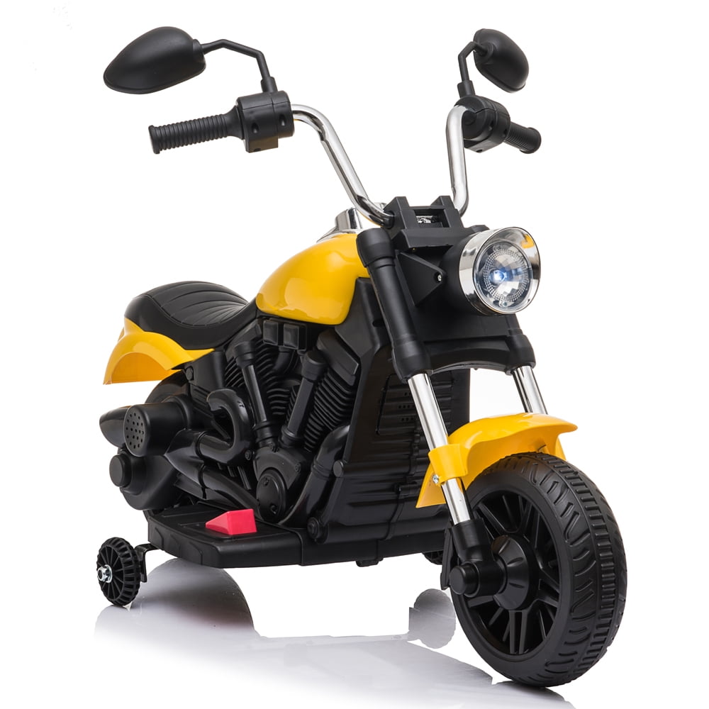 Lowestbest 6V Electric Toy Motorcycle Kids Battery Powered Car, Ride On Motorcycle w/ Training Wheels, Yellow Lowestbest 6V Electric Toy Motorcycle Kids Battery Powered Car, Ride On Motorcycle w/ Training Wheels, Yellow