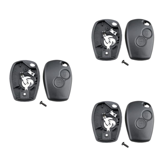 relayinert Car Key Shell Vehicle 2 Buttons Case Portable Automobile Modification Repair Upgrade Replacement for Clio/ for Modus/Kangoo 3Set