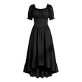 thumbnail image 2 of Renaissance Costume Women High Low Corset Dress Cottagecore Puff Sleeve Ruffles Fairy Dress, 2 of 9