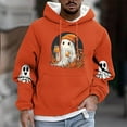 thumbnail image 2 of Enjoytime Halloween Mens Oversized Sweatshirt Printed Long Sleeve Pullover Hoodies with Drawstring Fashion Casual Party Hoodie Orange XXXL, 2 of 5