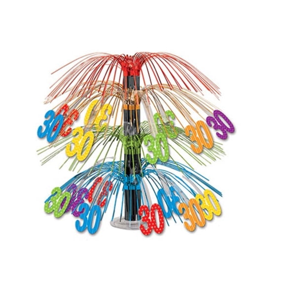 Beistle Pack of 6 Metallic Cascade "30" Birthday Centerpiece Table Decorations 18"