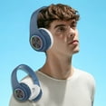 thumbnail image 1 of Auriculares inalámbricos Bluetooth sobre la oreja | Cancelación de ruido | Diseño plegable | Luz LED RGB | Micrófono | 10 horas de reproducción | Controlador de 40 mm | Ajuste ergonómico | Sonido, 1 of 8