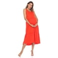 thumbnail image 2 of White Mark Women's Maternity Scoop Neck Tiered Midi Dress, 2 of 6