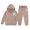Khaki, variant on Girls Athletic 2 Piece Hoodie Sweatshirt and Joggers Bowknot Print Sweatsuit