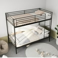 thumbnail image 2 of Jopath Twin over Twin Bunk Bed,Metal Bed Frame with Ladder and High Guardrail,Noise Free,Black, 2 of 10