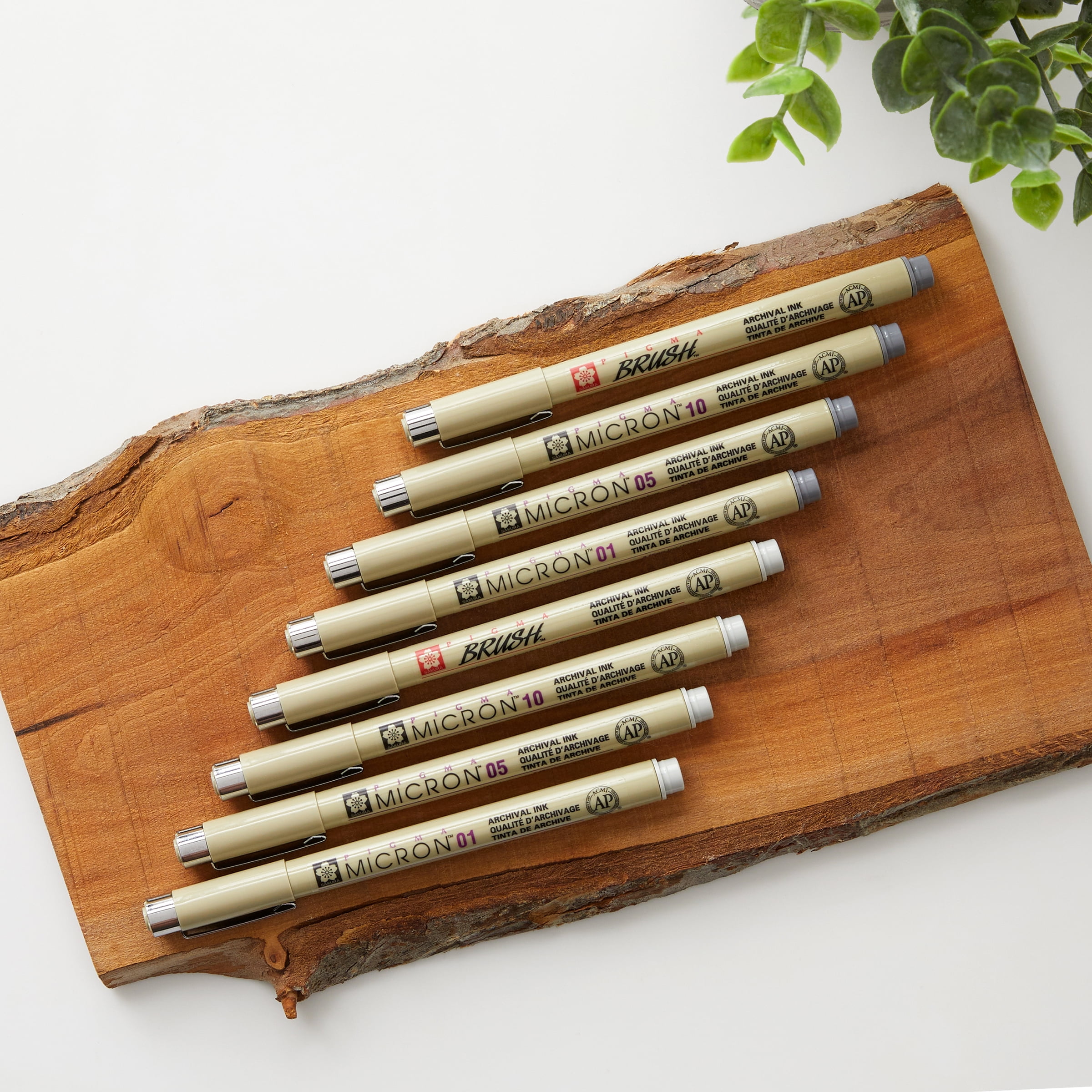 Micron Brush Gray Pens, 6 Packs: 8 ct. (48 total)