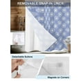 thumbnail image 3 of No Hook Cloth Fabric Shower Curtain with Snap in Liner, Purple White Dandelion Waterproof Shower Curtains Set with See Through Top Window, Farmhouse Botanical Blossom Bath Curtains Shower 72"x84", 3 of 6