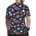 thumbnail image 2 of Wukai Rocket Satellite Print Men's Short-Sleeved Mesh T-Shirt,Quick-Dry Short Sleeve Workout T-Shirt-Medium, 2 of 8