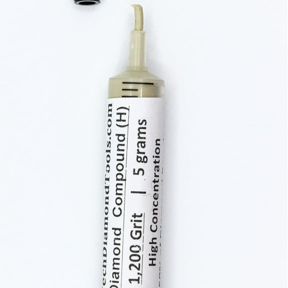 TechDiamondTools Diamond Lapping Compound Polish Lapidary Paste 1,200 Grit 10-20 Microns for Fine Lapping 5 Grams with High (H) 50% Concentration of Diamond Powder