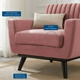 thumbnail image 7 of Modway Engage Channel Tufted Performance Velvet Armchair in Dusty Rose, 7 of 7