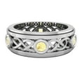 thumbnail image 4 of Wedding Bands for Men 8 MM Citrine 14K White Gold 0.75 CTW, 4 of 5