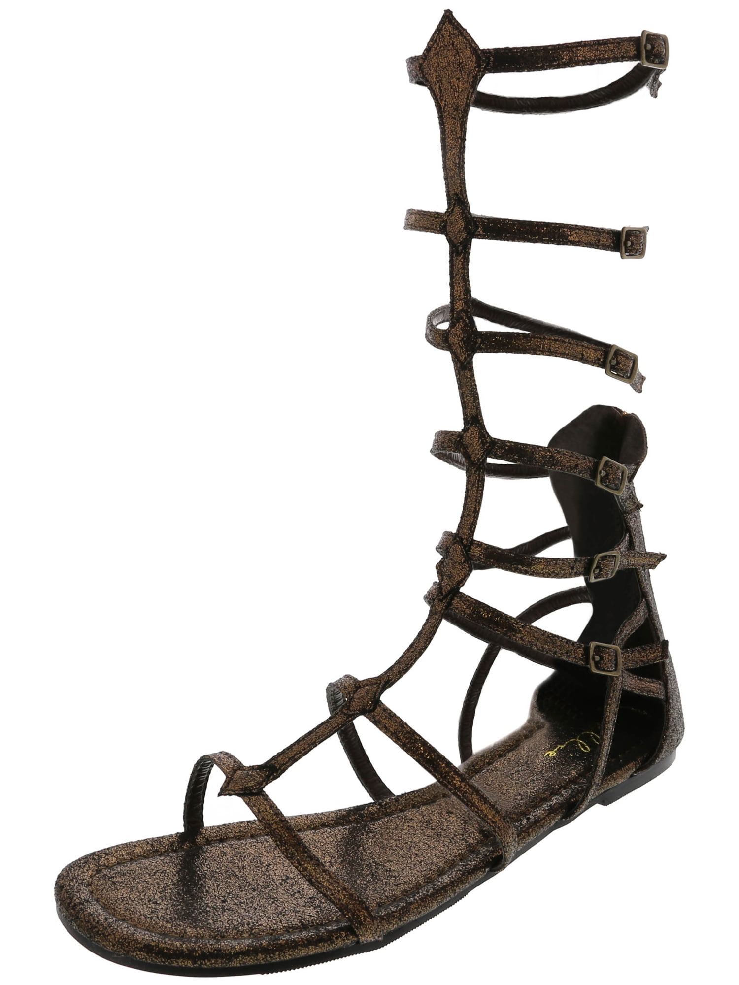 Ellie Women's Gladiator Flat Sandal Bronze Mid-Calf - 6M - Walmart.com