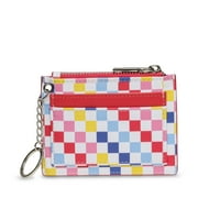 No Boundaries Women's Card Holder with Key Ring, Checkered