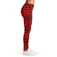 thumbnail image 4 of Red Leopard Print Leggings, Leopard Wide Animal Sexy Yoga Leggings For Women., 4 of 5