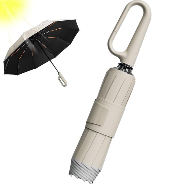 2025 New Automatic Folding Umbrella, Windproof Ring Buckle 10 Sturdy Ribs for Strong Wind, Compact & Portable
