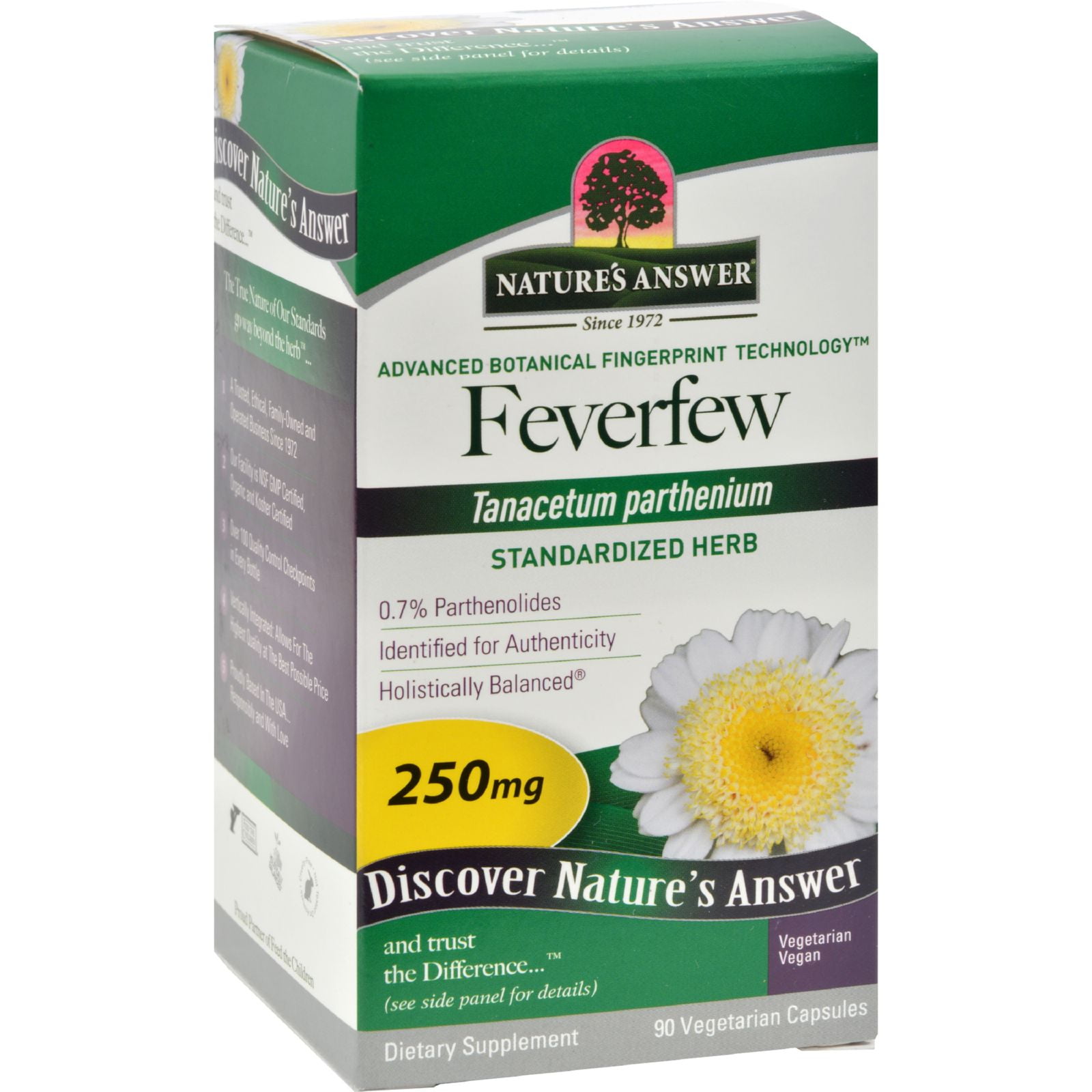 Nature's Answer Feverfew Herb 90 Vegetarian Capsules