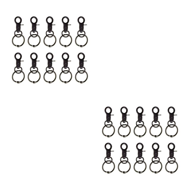 Billuyoard Hebilla de liberación de 10 piezas con cierres de langosta de Metal, hebillas de bolsa DIY, conectores finales, collar de perro, Negro 2piezas