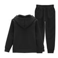 thumbnail image 4 of Mercatoo Boys Girls' Sweatsuit Set 2 Piece Fle𝐞ce Zip Up Hoodie+Jogger Sweatpants Cozy Activewear Clothing Set for Kids Fall Winter, 4 of 9