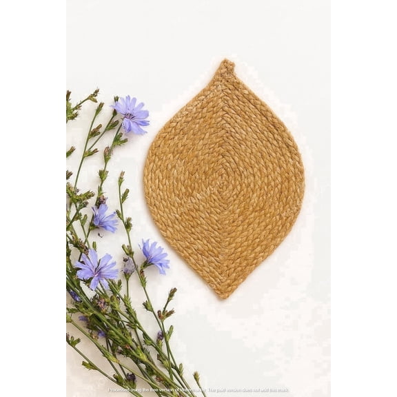 NAKSHRUGS Placemats Boho Chic Natural Jute Rectangle 1-Pack 17 x 17 Inch