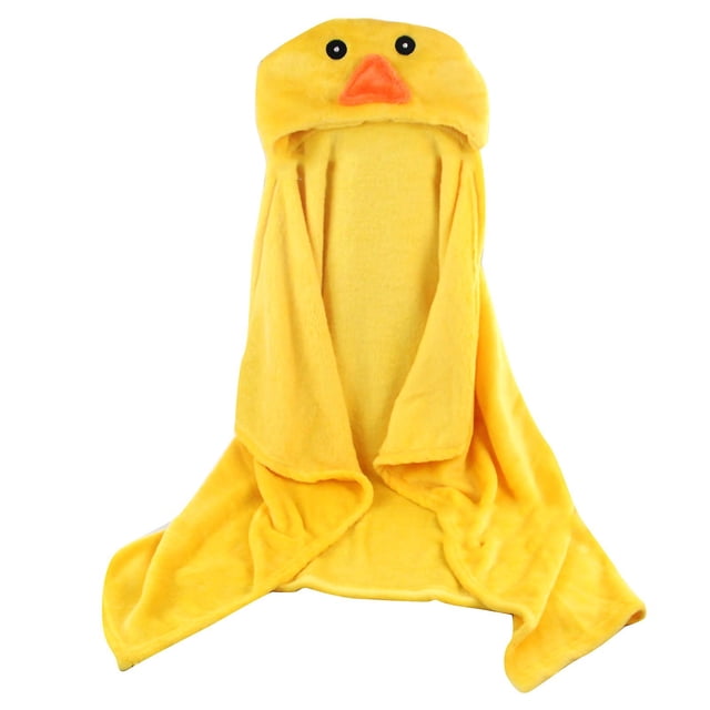 Kids Hooded Blanket Wearable Blanket Soft Cozy Coral Velvet Animal Shaped Cloak for Baby Children Yellow Chicken