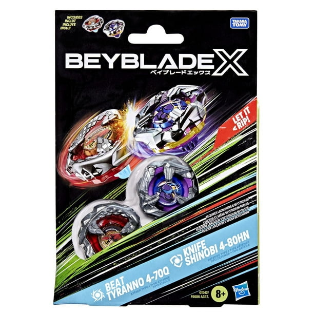 Beyblade X Beat Tyranno 4-70Q & Knife Shinobi 4-80HN Dual Pack Set
