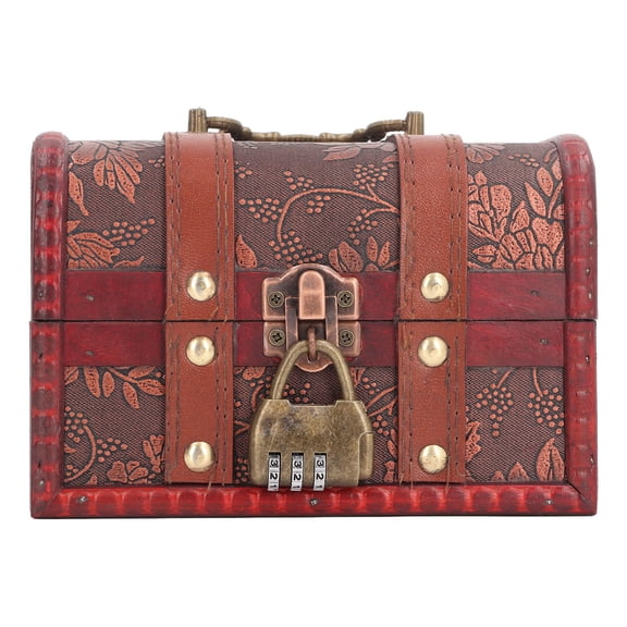 BIMZUC Vintage Wooden Treasure Chest – Large Capacity Lock Box for Jewelry, Gifts & Décor