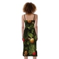 thumbnail image 2 of Decorated Christmas Tree Print Slim Fit Midi Cami Dress, Jesus Christian Fashion Summer Maxi Sexy Casual Dress For Women, 2 of 4