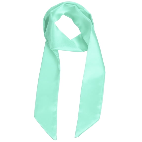 Uxcell Solid Long Neckerchief, Stylish Ribbon Skinny Pure Neck Scarf Silk Necktie Ribbon Women Headband Tie 40" & Blue Green - Fit For(Handbag/Wrap/Hair Scarves/Belt Decor