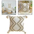 thumbnail image 3 of Woven Tufted Cushion Cover Tassels Modern Soft Cotton Decorative Square Throw Pillowcase for Outdoor Indoor Couch 45x45cm, 3 of 8
