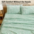 thumbnail image 6 of THD Leaves 4-Piece Printed Patterned Floral Green Bed Sheets Set - Wrinkle Resistant & Ultra Soft - Fits Mattresses up to 15 Inches Deep (Queen), 6 of 6