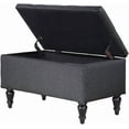 thumbnail image 3 of MAYPEX 29'' Indoor Ottoman Rectangular Storage Ottoman Coffee Table Seat Smooth Hinge Lid Storage Bench for Living Room, Bedroom, Office, Grey, 3 of 13