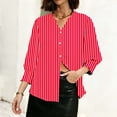 thumbnail image 4 of Ounisa Womens 3/4 Sleeve Cardigan V Neck Printed Button Down Spring Summer Fall Casual Stylish Tops S-2XL, 4 of 6