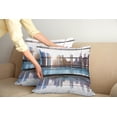 thumbnail image 2 of Ambesonne City Throw Pillow Cover 2 Pack, Futuristic Metropolitan, 16", Sky Blue Black and White, 2 of 7