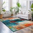 thumbnail image 3 of Area Rugs 5'x7', Colorful Ship Carpet Runner Indoor Outdoor Rugs Home Decor Aesthetic, Modern Abstract Art Ombre Oil Painting Non Slip Mats Washable Accent Rug for Living Room Bedroom, 3 of 8