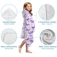thumbnail image 7 of White Purple Butterfly Flower Pattern Hooded Bath Towel，50"x30" for Ages 3 To 12 Kids, Quick Dry Lightweight Soft Microfiber Hood Beach Towel Cover Up for Kids, 7 of 7