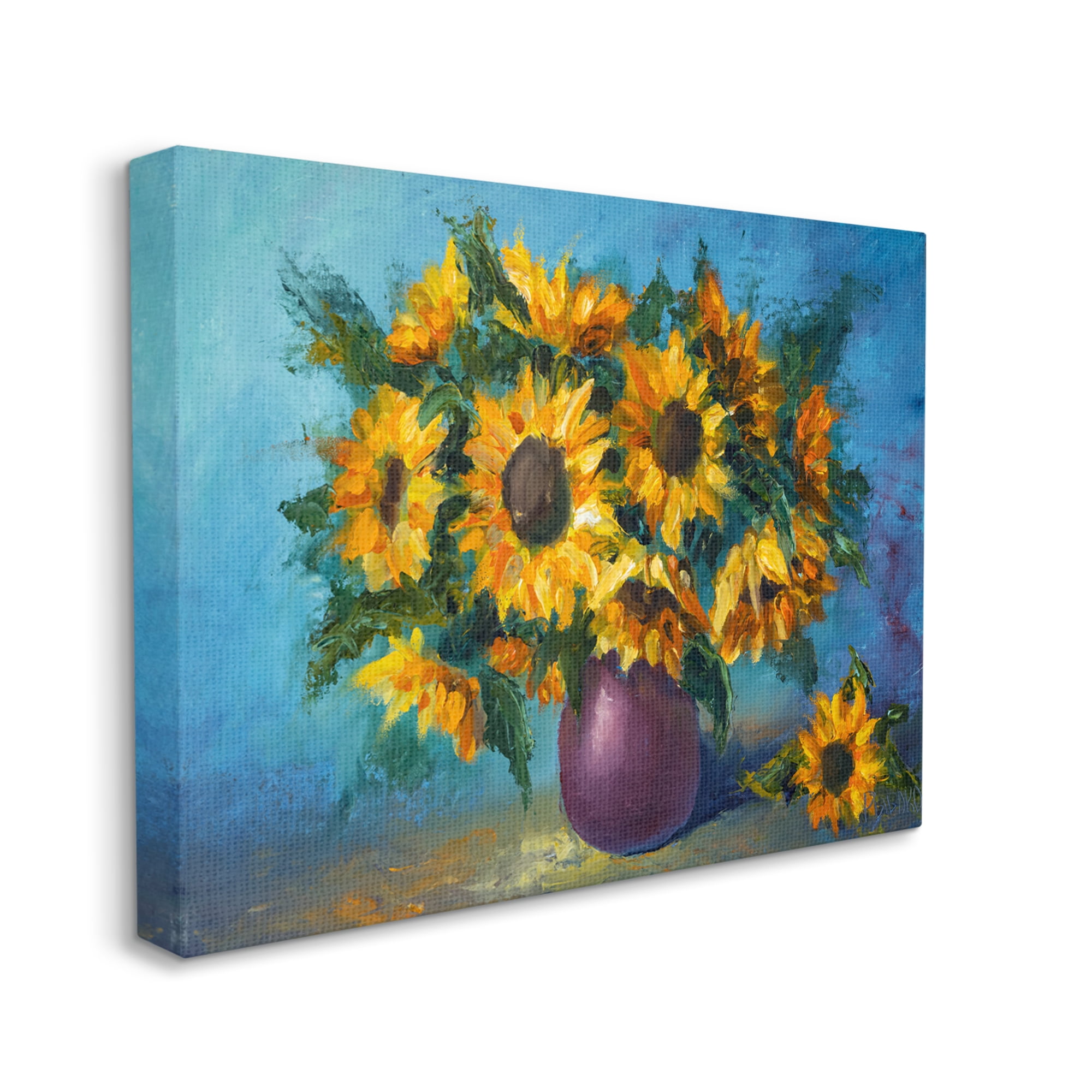 Stupell Industries Sunflowers Still Life Painting Botanical & Floral Painting Gallery Wrapped Canvas Print Wall Art, 40 x 30