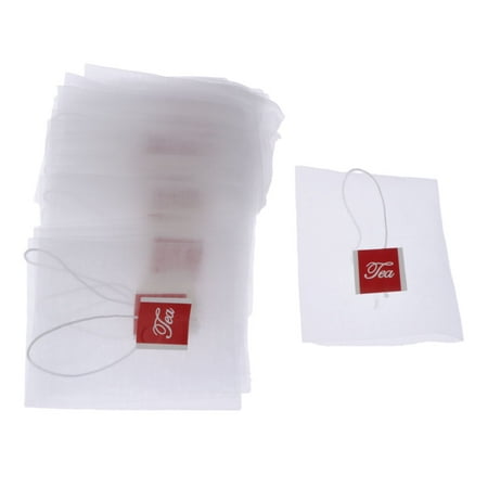 50pcs Tea Filter Bags,Paper Tea filter Bags with Drawstring Strong Unbleached Paper for Loose Leaf Tea and Coffee 5.8x7cm