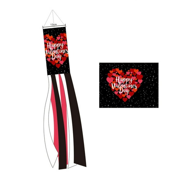 Décorations de la Saint-Valentin, Manche à Vent de la Saint-Valentin pour Fête de Jardin avec Tissu en Polyester pour Direction du Vent en Extérieur et Célébration de Festival